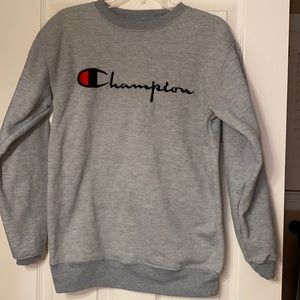 Champion gray sweatshirt, women’s size S. Like new condition.